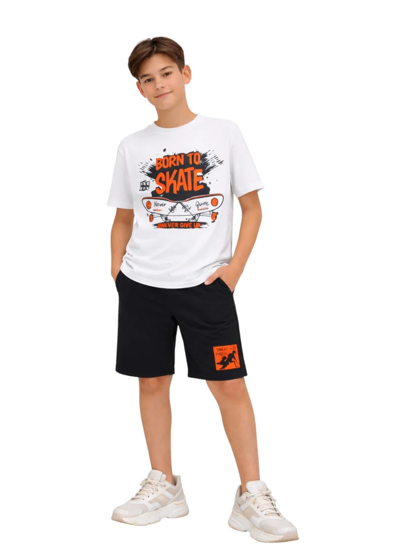 فكتور اند جين طقم ولادي قطعتين مولود للتزلج تي شيرت وشورت مقاس مريح